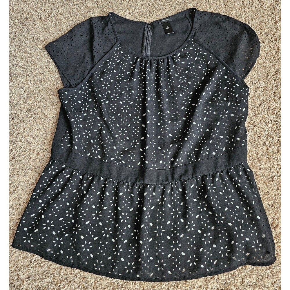 Ann Taylor Black and White Blouse